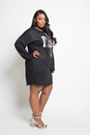 Plus Size Cozy Loose Tie Up REBEL Dress