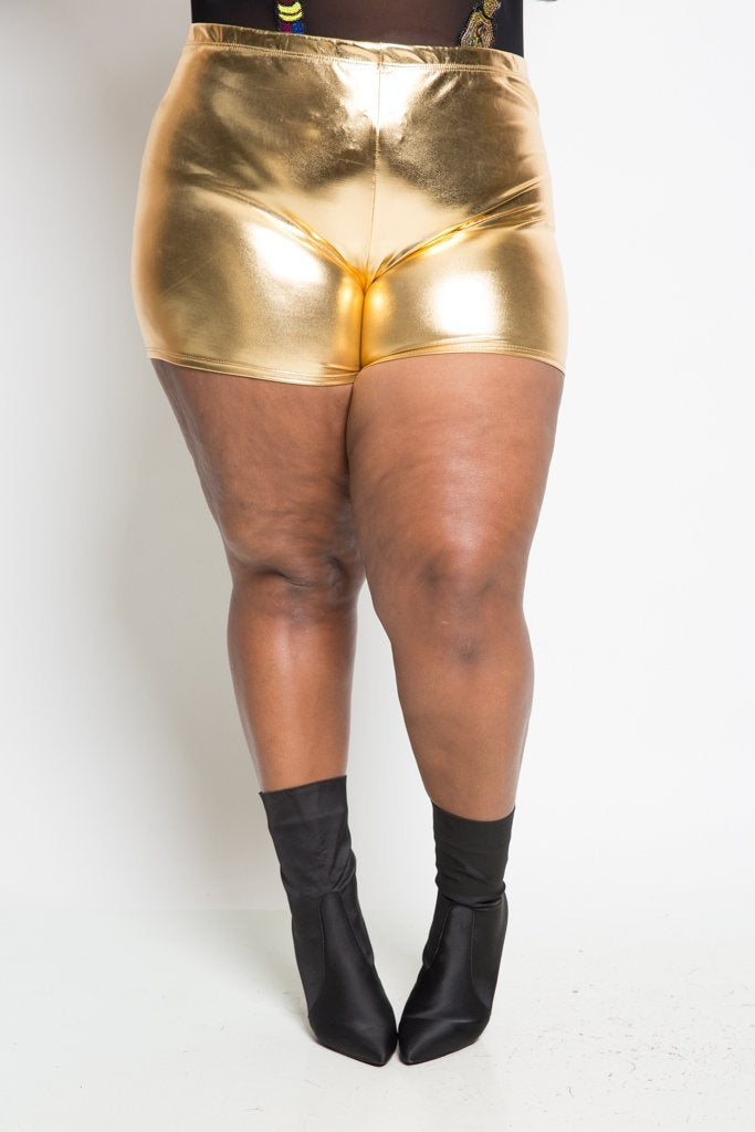 Plus Size Sleek Shining Shorts