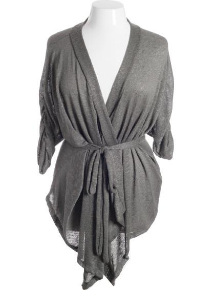 Plus Size Sexy Designer Loose Grey Wrap