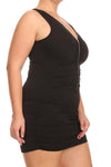 Plus Size In Love Ruched Zipper Mini Dress