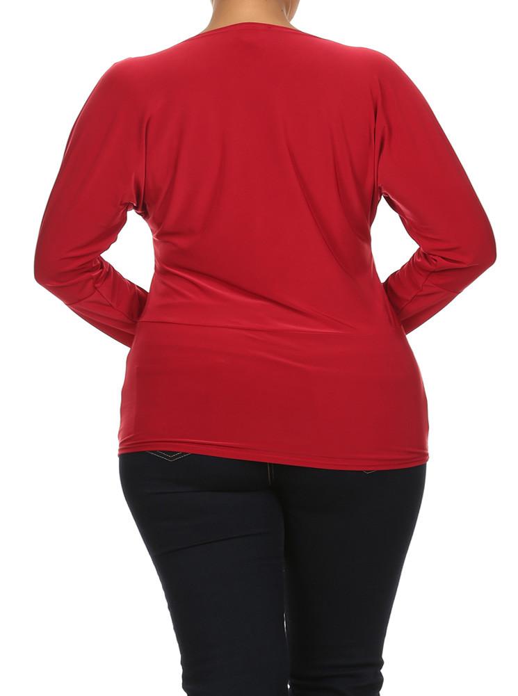 Plus Size Goddess Gold Necklace Red Top [SALE]