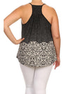 Plus Size Lovely Polka Dot Paisley Print Top