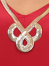 Plus Size Goddess Gold Necklace Red Top [SALE]
