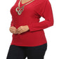 Plus Size Goddess Gold Necklace Red Top [SALE]