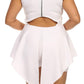 Plus Size Glamorous V Hem Open Back Skater White Dress
