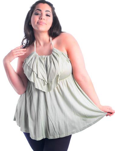 Plus Size Layered Lime Spring Halter