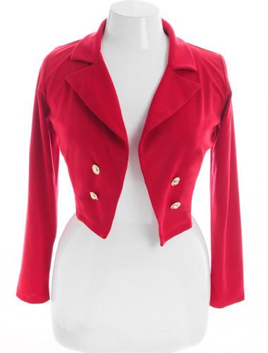 Plus Size Designer Sexy Cropped Red Blazer