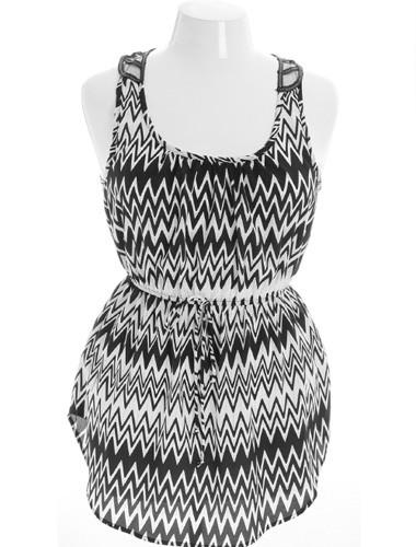 Plus Size Sexy Zig-Zag Tank