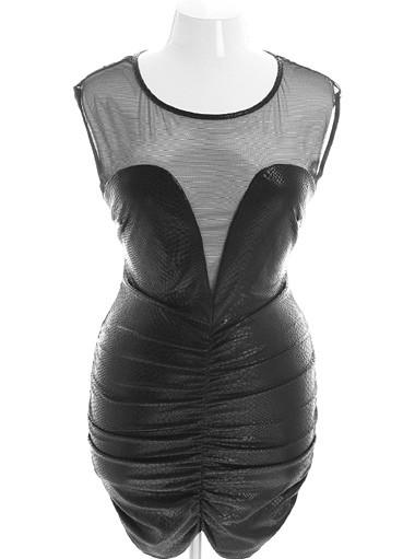 Plus Size Sleeveless See Through Snake Dress