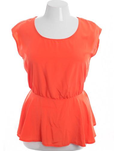 Plus Size Sleeveless Open Lower Back Orange Top