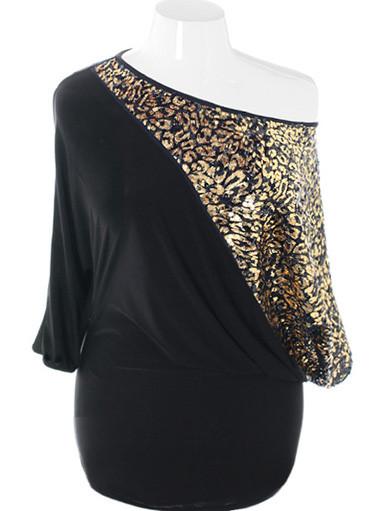 Plus Size Show Stopper Sparkling Gold Mini Dress