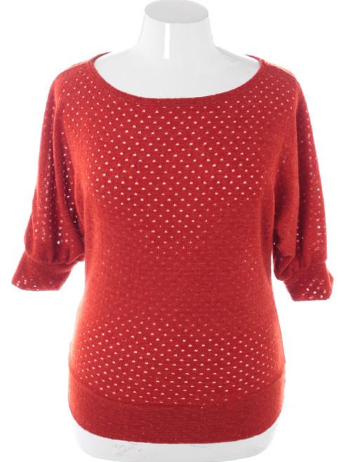 Plus Size Sparkling Knit See Through Sun Kiss Top