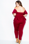 Plus Size Lovable Sweetheart Peplum Jumpsuit