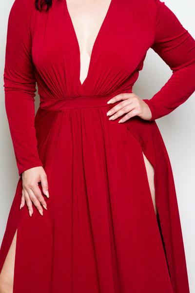 Plus Size Sexy Maxi Long Sleeved Dress Item