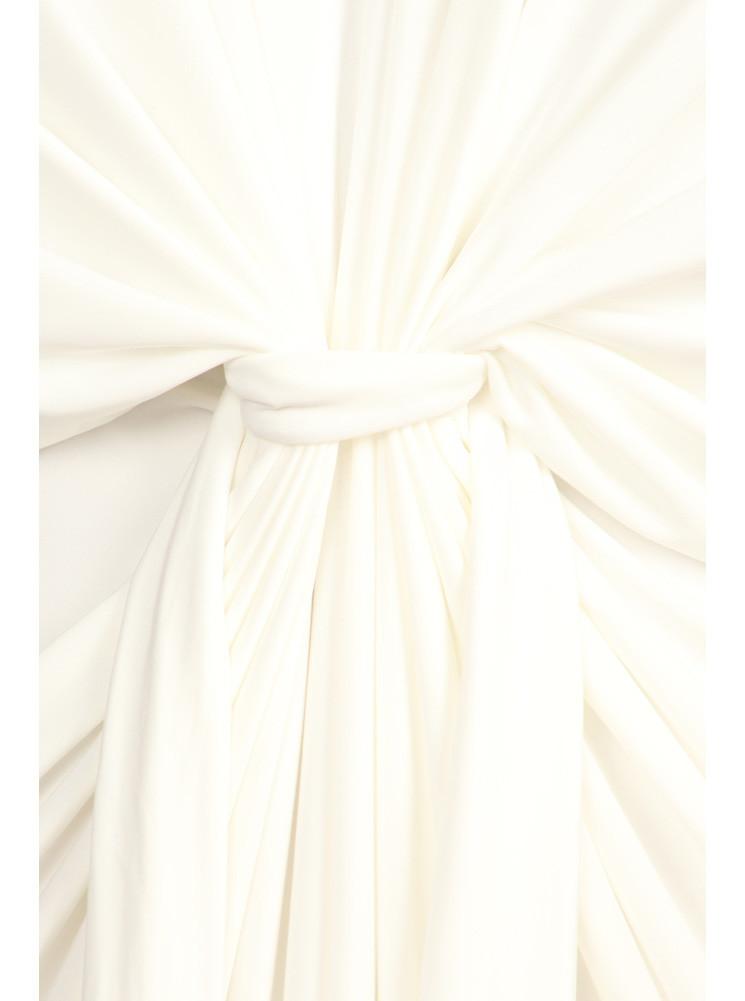 Plus Size Memorable Drapey knot Front White Dress