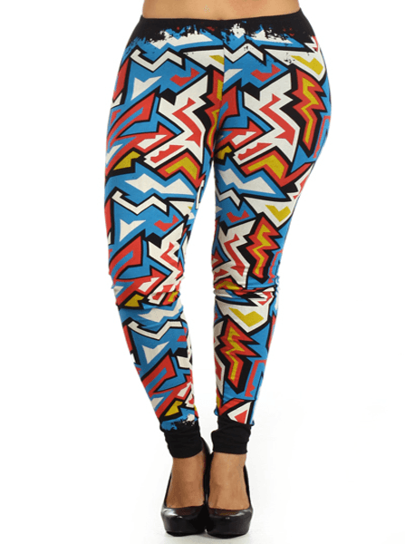 Plus Size Maze Out Colorful Leggings