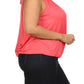 Plus Size Surplice Wrapped Coral Blouse