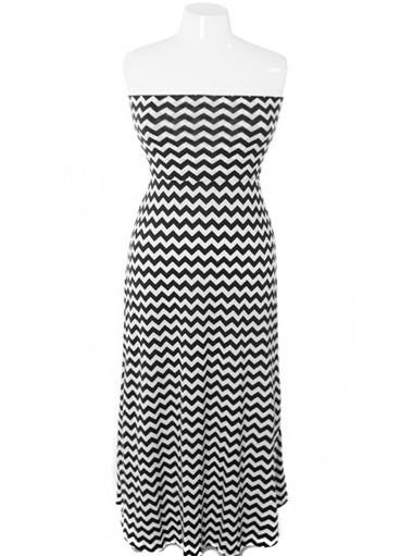 Plus Size Sexy Zig Zag Tube Maxi Dress