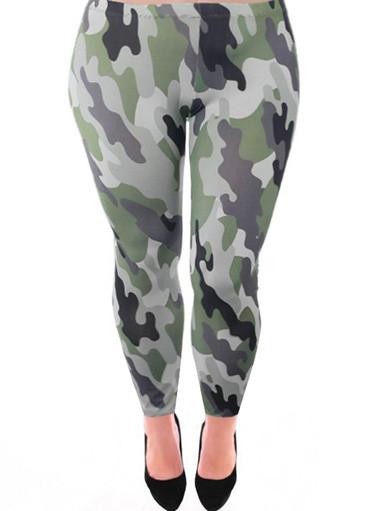 Plus Size Sexy Camo Print Leggings