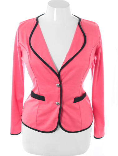 Plus Size City Girl Blazer Pink Jacket