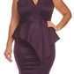 Plus Size Sleeveless Peplum Bodycon Dress [SALE]