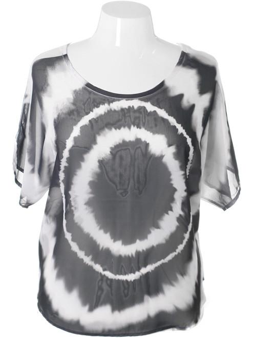 Plus Size Sexy Retro Tie Dye Tunic