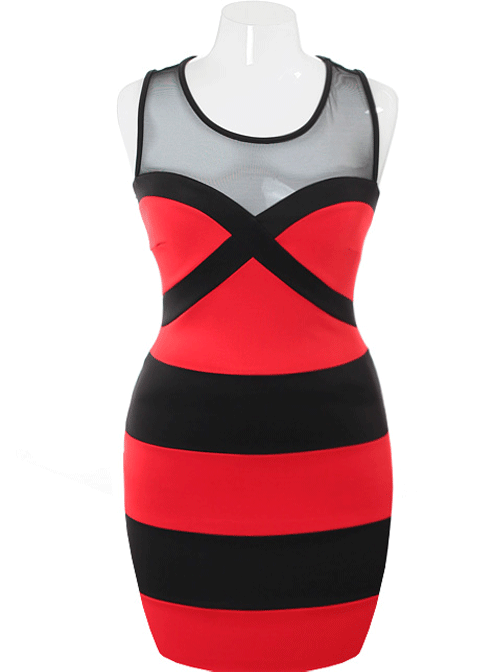 Plus Size Fabulous Bodycon Sweetheart Red Dress