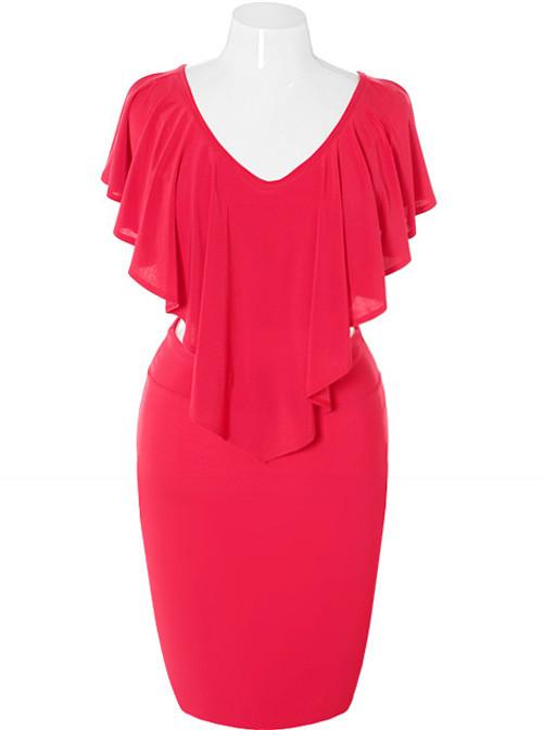 Plus Size Flowing Coral Two Piece Set