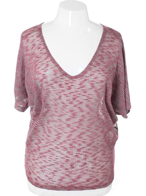 Plus Size Soft Loose Stripe Taupe Top