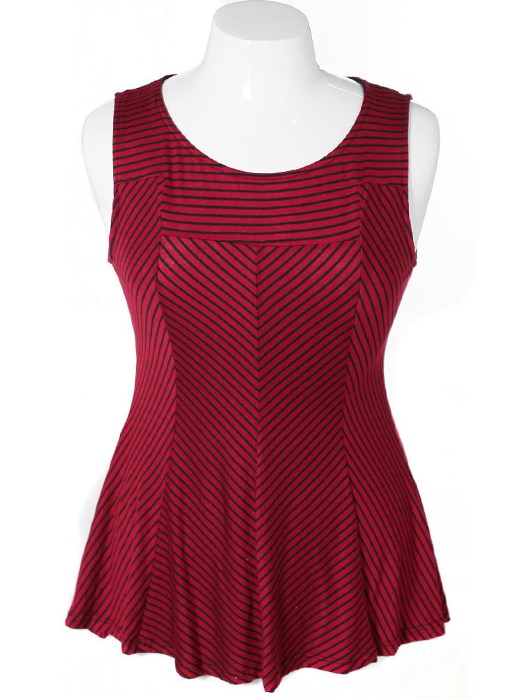 Plus Size Sexy Stripe Rose Tunic