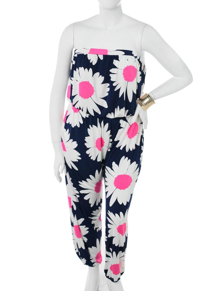 Plus Size Forever Floral Navy Blue Jumpsuit