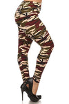 Plus Size Women Soft New Military Print Leggings