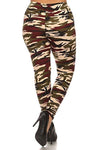 Plus Size Women Soft New Military Print Leggings