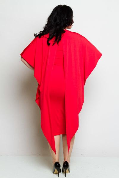 Plus Size Short Sleeve Cascade Dress [SALE]