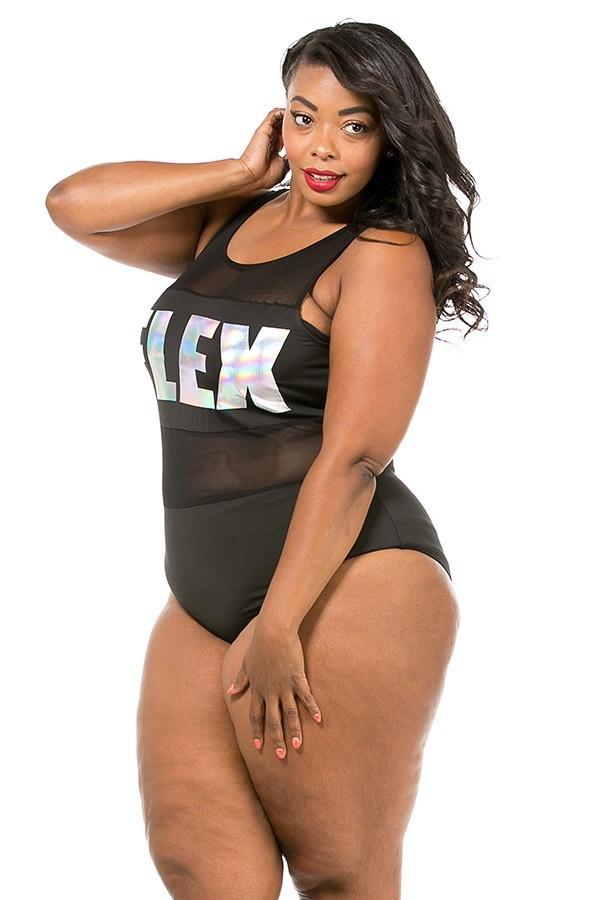 Plus Size Colorful Shining FLEX Bodysuit Top