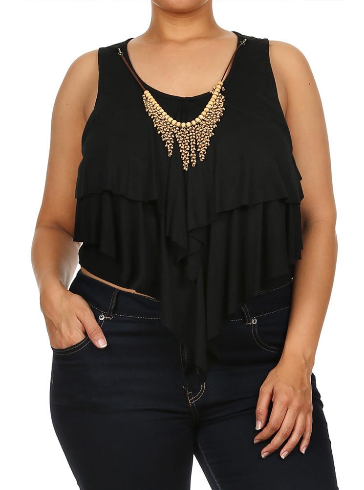 Plus Size Sweet Thing Black Crop Top