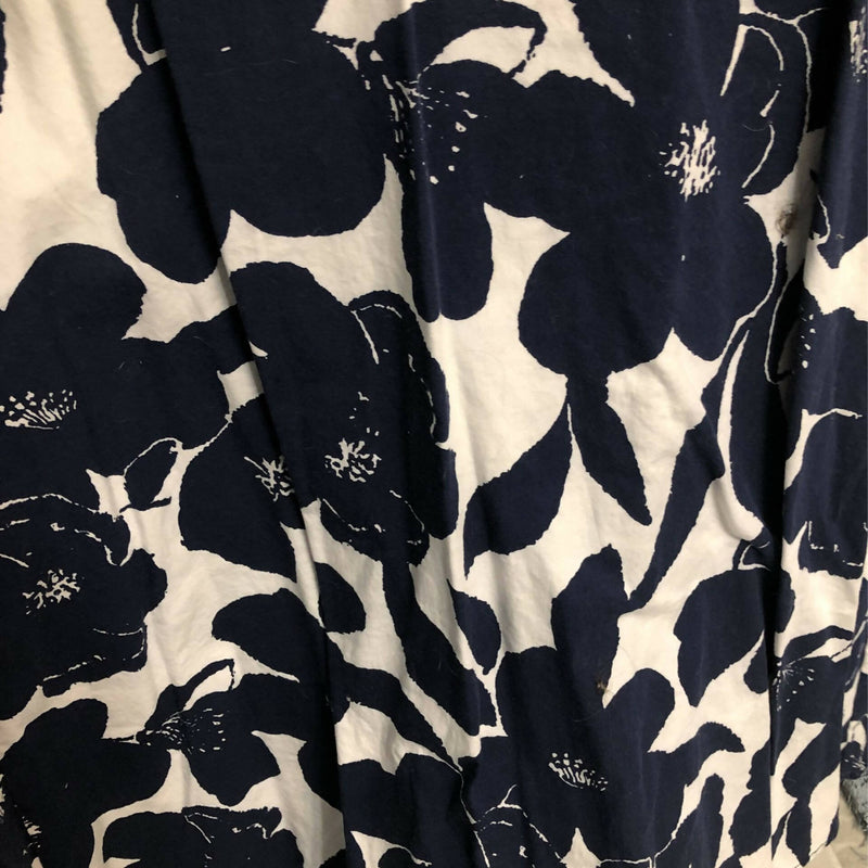 Navy Blue And White Print Dress