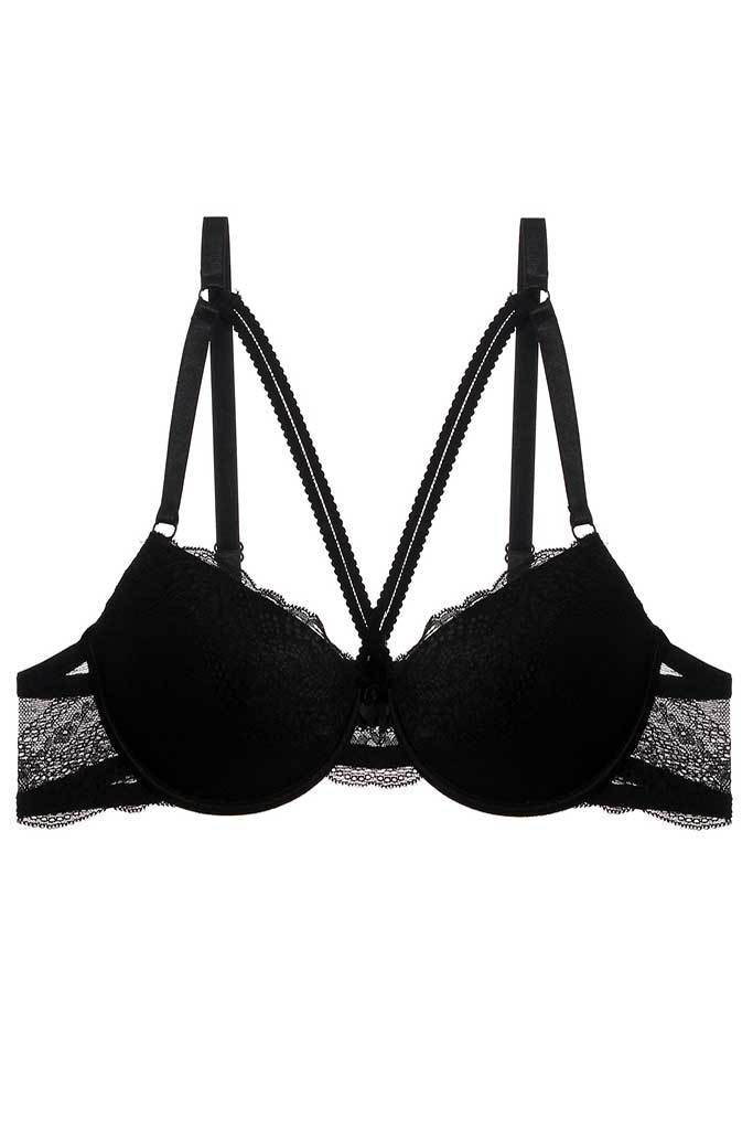 Plus Size Lace Overlay Cup Size DD Bra [Final Sale Item]