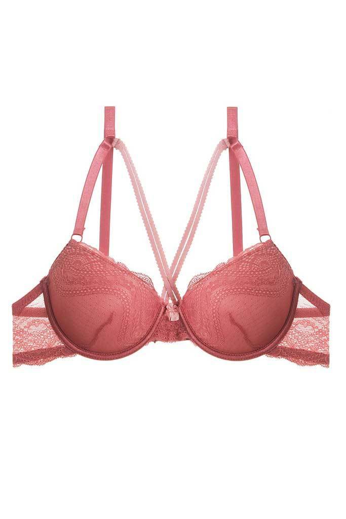 Plus Size Lace Overlay Cup Size DD Bra [Final Sale Item]