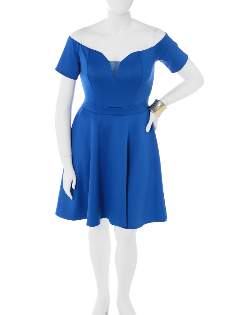 Plus Size True Romance Blue Skater Dress