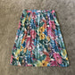 Colorful Vintage pleated floral maxi skirt
