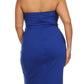 Plus Size Color Block Blue Tube Dress