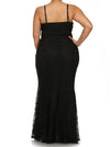 Plus Size Princess Crochet Mermaid Black Maxi Dress