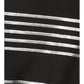 Plus Size Silver Foil Striped Drop Waist Black Top