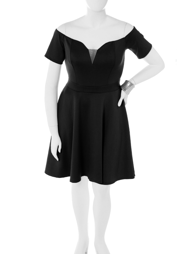 Plus Size True Romance Black Skater Dress