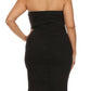 Plus Size Color Block Black Tube Dress