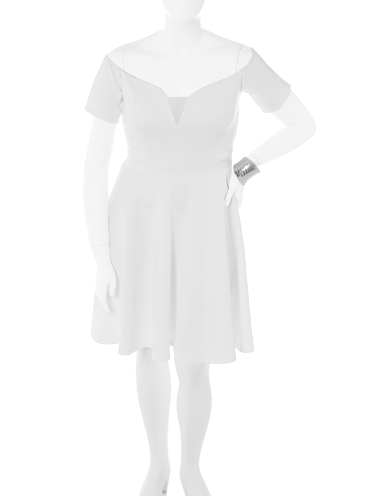 Plus Size True Romance White Skater Dress