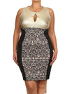 Plus Size Luminous Paisley Print Gold Dress