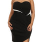 Plus Size Color Block Black Tube Dress