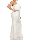 Plus Size Princess Crochet Mermaid White Maxi Dress